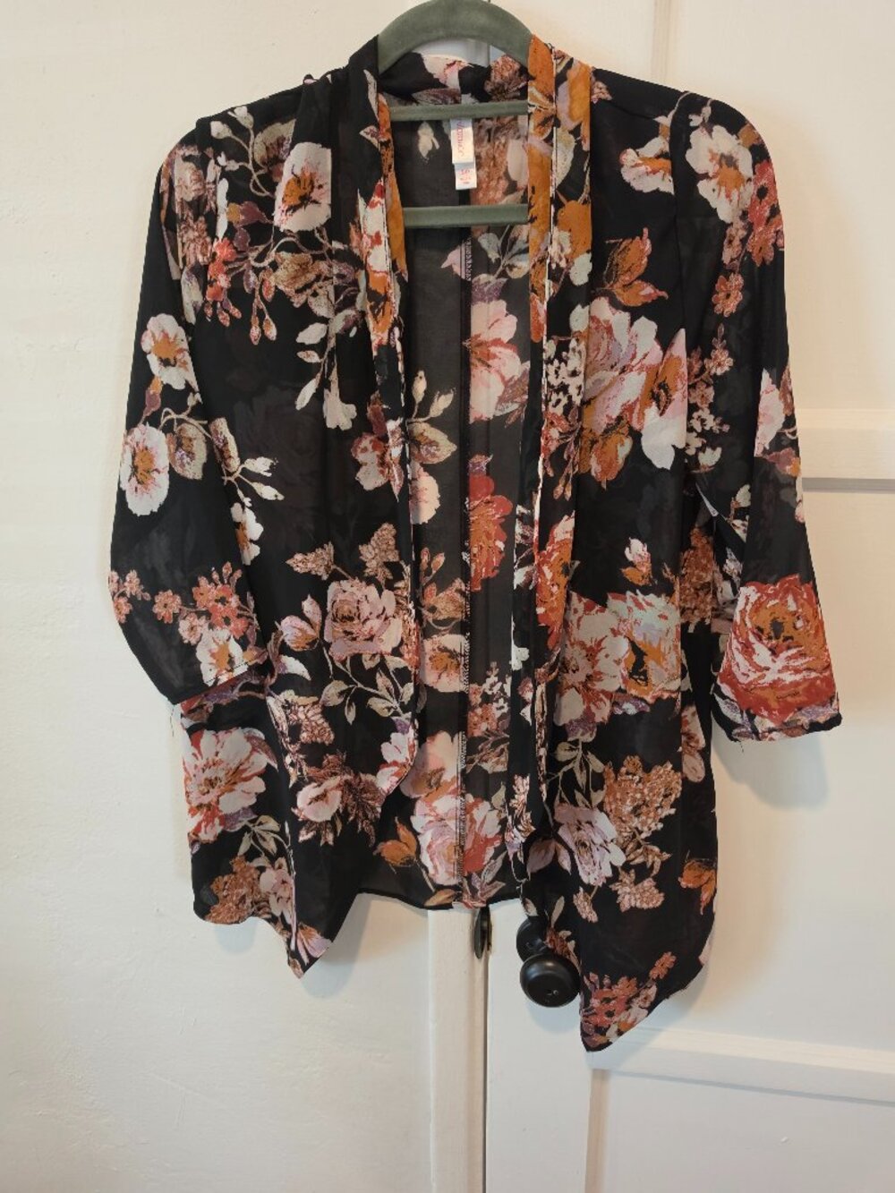 Xhilaration sheer floral kimono size small